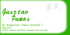 gusztav pupos business card